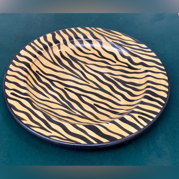1996 Vintage Laurie Gates Safari Animal Print Salad Plate - Picture 3 of 12